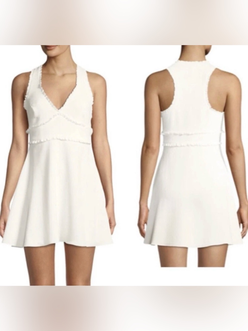 Likely White Racerback V-Neck Mini Dress